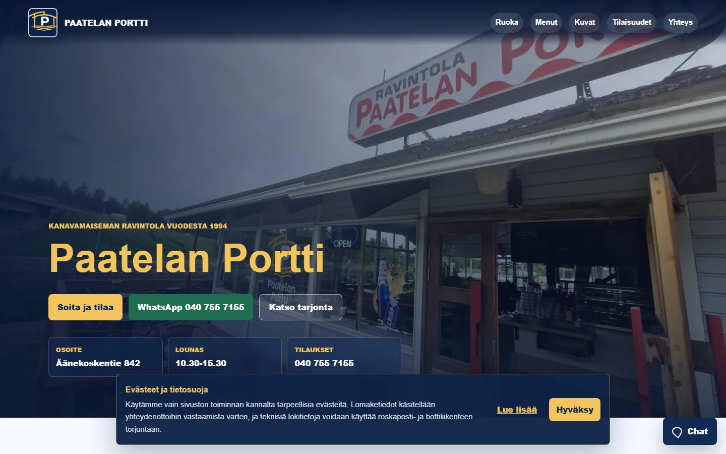 Paatelan Portin verkkosivun kuvallinen esikatselu